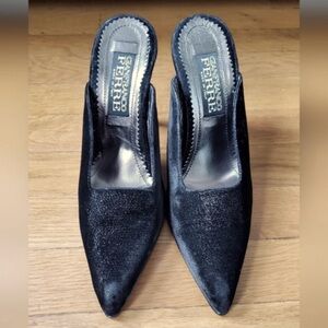 Gianfranco Ferre Womens Black Mules Heels Shoes Size 38 / US 8